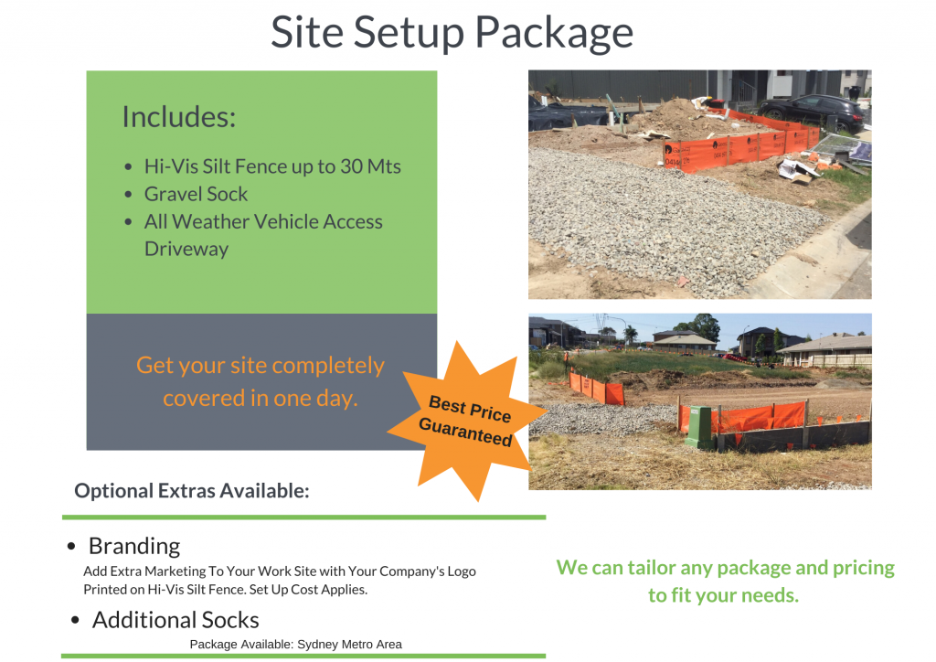 Site Setup Sediment Control Package